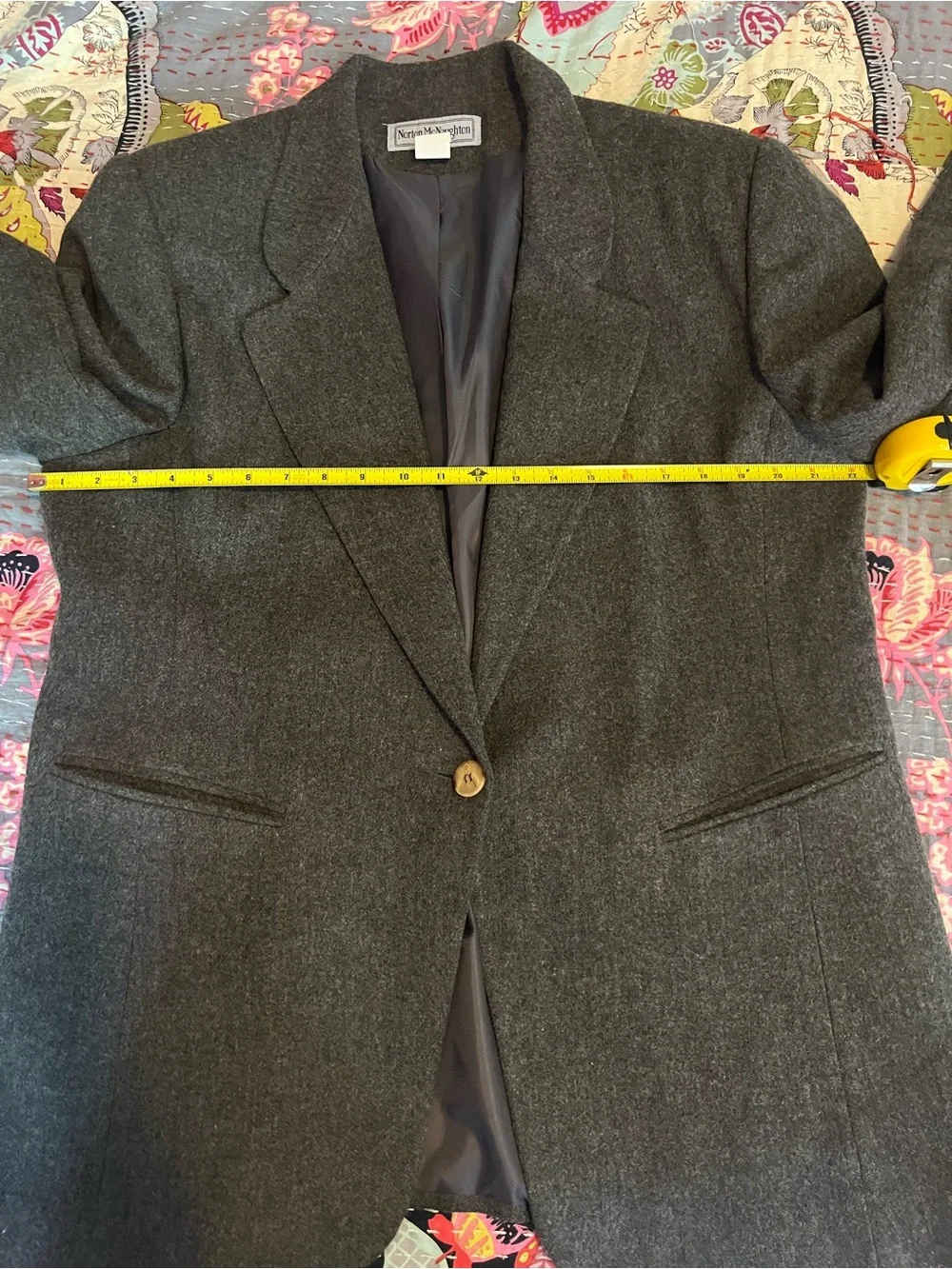 🖤 Vintage 90s Power Blazer Oversized Wool Shoulders Size 14/16 Office Siren